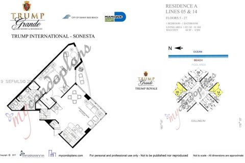 Condominio en venta en Sunny Isles Beach, Florida, 1 dormitorio, 94.85 m2 № 2007234 - foto 13