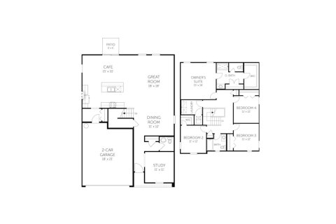 House floor plan «House», 3 bedrooms in Creekside Manor