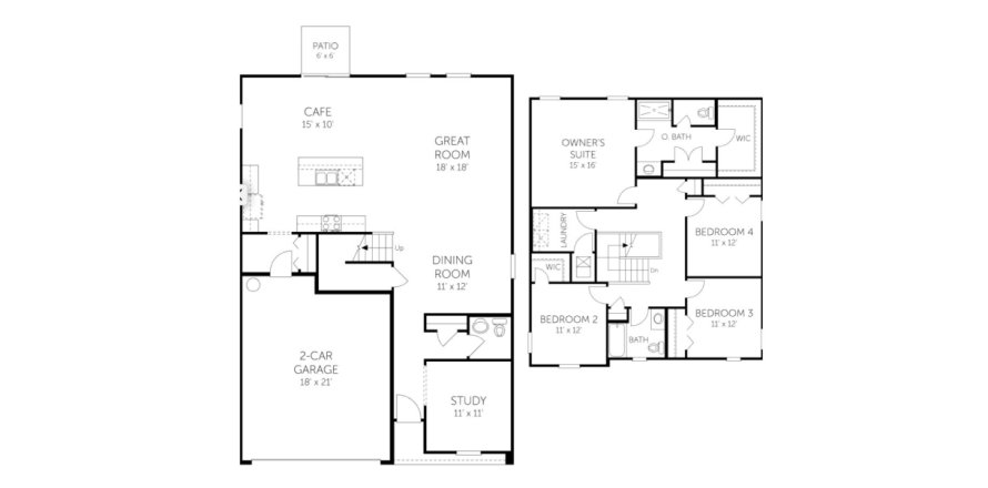 Планировка виллы или дома «House» 3 спальни в ЖК Creekside Manor