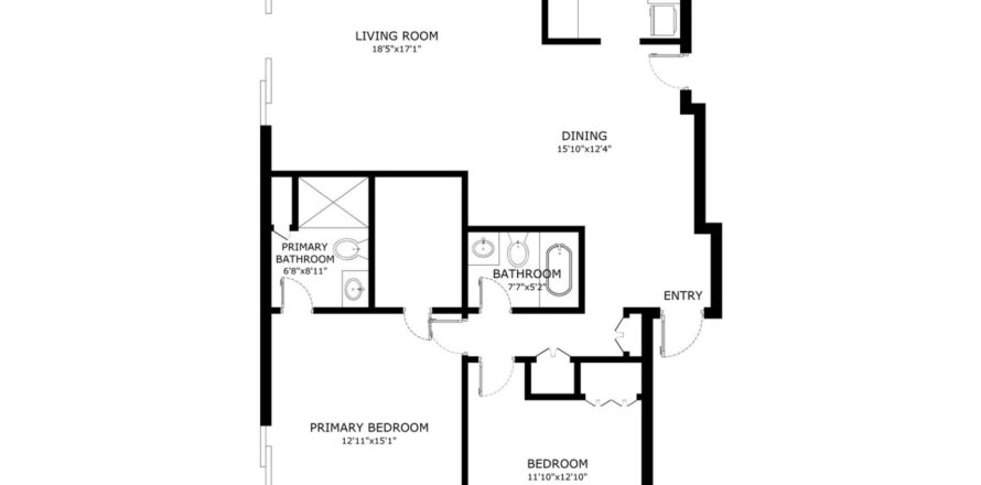 Condo à Fort Lauderdale, Floride, 2 chambres № 1027103