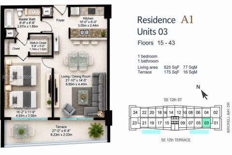 Copropriété à vendre à Miami, Floride: 1 chambre, 76.64 m2 № 2390158 - photo 22