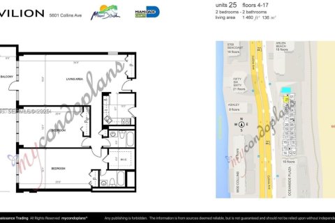 Copropriété à vendre à Miami Beach, Floride: 2 chambres, 135.64 m2 № 2034949 - photo 22