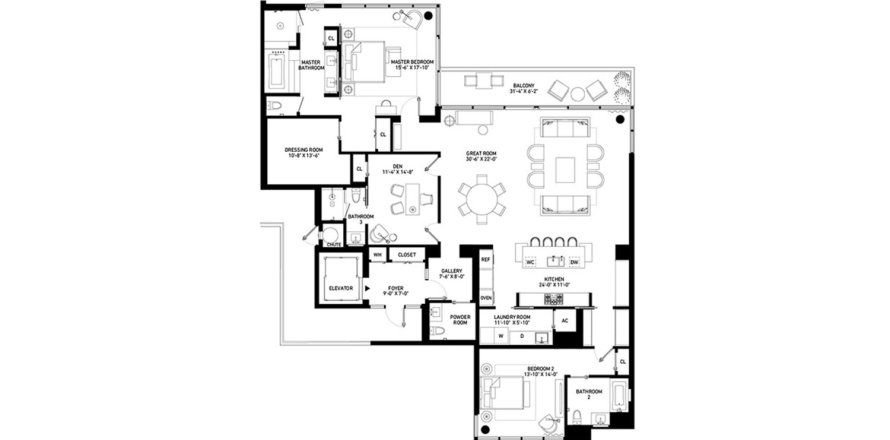 Apartment in 3550 SOUTH OCEAN in Palm Beach, Florida 2 bedrooms, 242 sq.m. № 21504