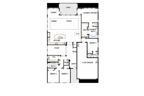 Планировка объекта «House» 3 спальни в ЖК Middlebourne 60'