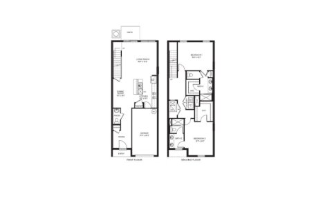 Townhouse floor plan «Townhouse», 2 bedrooms in Bella Oaks