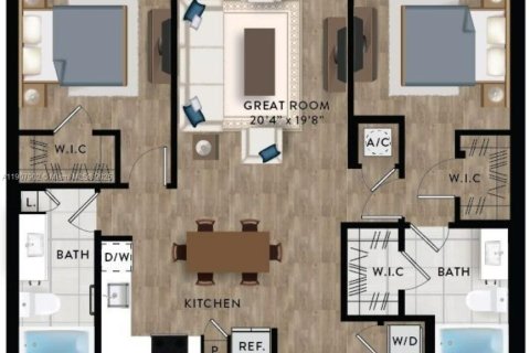 Apartamento en alquiler en Miami, Florida, 2 dormitorios, 102.01 m2 № 1967708 - foto 3