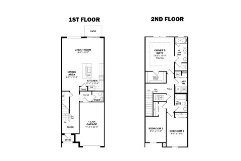 Townhouse floor plan «154SQM ARABELLA II», 3 bedrooms in THE PRESERVE AT AVONLEA