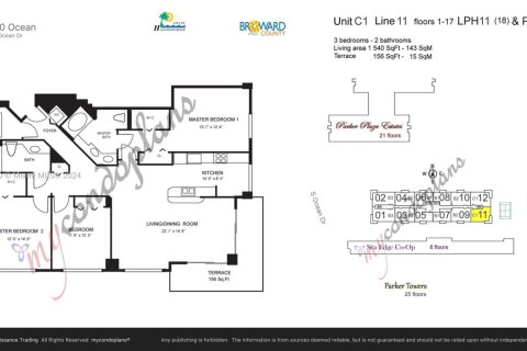 Copropriété à louer à Hallandale Beach, Floride: 3 chambres, 143.07 m2 № 1812166 - photo 10