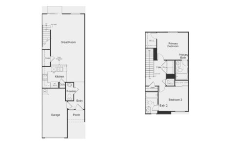 Townhouse floor plan «Townhouse», 2 bedrooms in Meadows at Oakleaf Townhomes