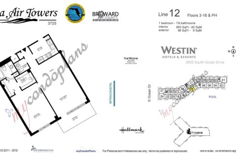 Купить кондоминиум в Холливуд, Флорида 1 спальня, 86.31м2, № 1704135 - фото 28