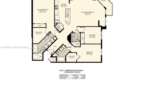 Купить кондоминиум в Авентура, Флорида 3 спальни, 148.64м2, № 2023358 - фото 10