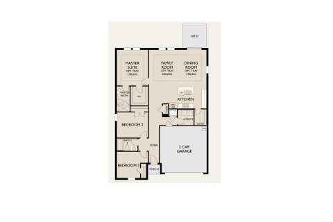 Townhouse floor plan «Reef Plan», 3 rooms in Glen at West Haven