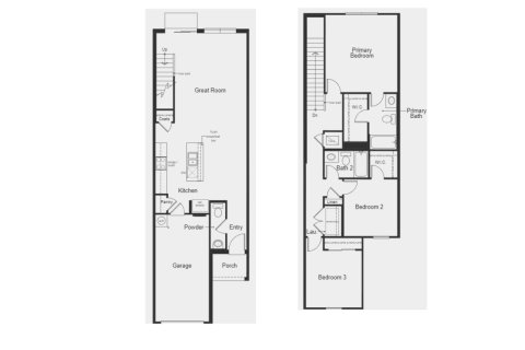 Планировка Таунхауса «floor 1489 at Mirabella Townhomes» 3 комнаты в ЖК Mirabella Townhomes