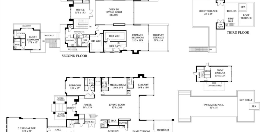 House in West Palm Beach, Florida 7 bedrooms, 749.91 sq.m. № 1132934