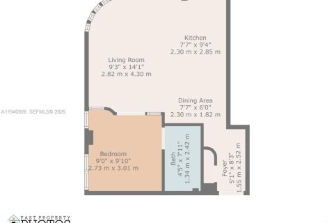 Купить кондоминиум в Майами-Бич, Флорида 1 спальня, 47.38м2, № 1997806 - фото 3