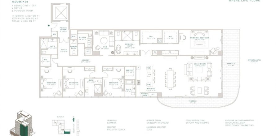Condo à West Palm Beach, Floride, 4 chambres  № 1128988