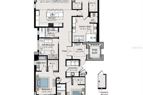 Condominio en venta en Tampa, Florida, 4 dormitorios, 247.68 m2 № 1911091 - foto 12