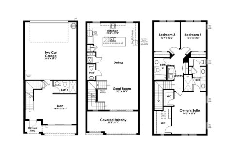Townhouse floor plan «199SQM», 3 bedrooms in ALTON
