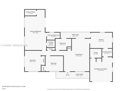 House in Miami Gardens, Florida 3 bedrooms, 124.49 sq.m. № 1997729 - photo 2