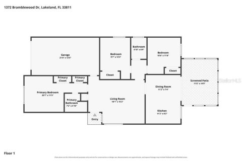 Villa ou maison à louer à Lakeland, Floride: 3 chambres, 106.28 m2 № 2430511 - photo 2