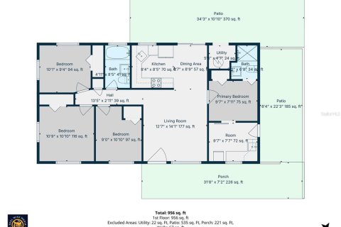House in Largo, Florida 4 bedrooms, 93.83 sq.m. № 2092976 - photo 2
