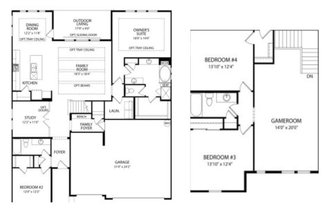 Property floor plan «House», 4 bedrooms in Foxmeadow by Drees Homes