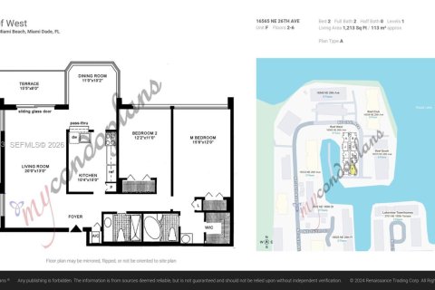 Copropriété à louer à North Miami Beach, Floride: 2 chambres, 112.69 m2 № 2009966 - photo 2