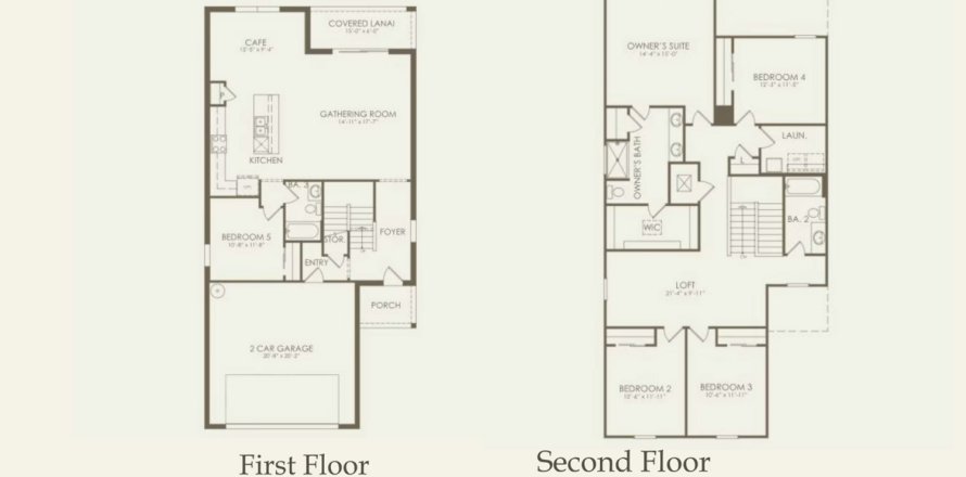 Планировка таунхауса «243SQM TYBEE» 5 спален в ЖК ISLES AT BAYVIEW