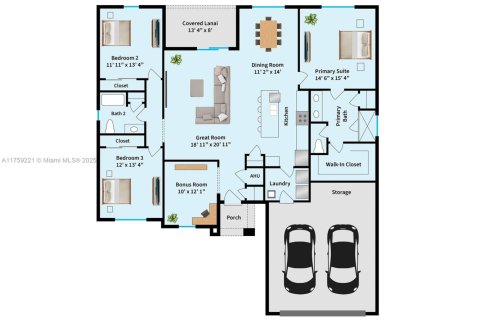 Купить виллу или дом в Кейп-Корал, Флорида 6 комнат, 184.23м2, № 1867453 - фото 23