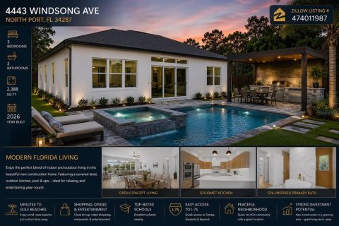Villa ou maison à vendre à North Port, Floride: 3 chambres, 221.85 m2 № 2234381 - photo 2