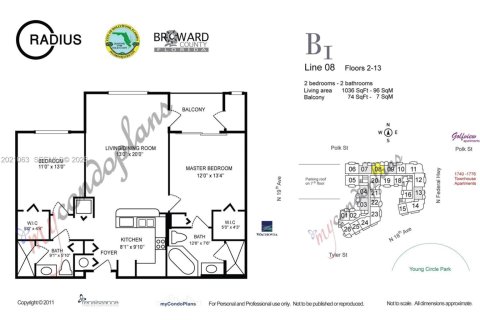 Condominio en venta en Hollywood, Florida, 2 dormitorios, 96.25 m2 № 2078342 - foto 29