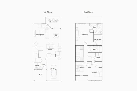 Townhouse floor plan «152SQM KEYWEST», 3 bedrooms in BEACHWALK