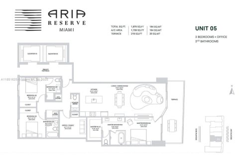 Снять в аренду кондоминиум в Майами, Флорида 4 спальни, 183.76м2, № 2016459 - фото 3