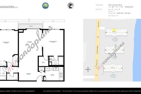 Copropriété à vendre à Highland Beach, Floride: 2 chambres, 97.55 m2 № 2082243 - photo 30