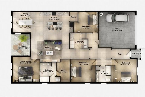 House in Orlando, Florida 4 bedrooms, 204.2 sq.m. № 1807445 - photo 2