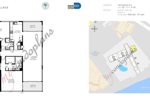 Купить кондоминиум в Майами, Флорида 2 спальни, 157.66м2, № 1985876 - фото 6