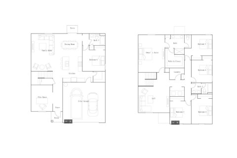 Townhouse floor plan «Richmond Plan», 6 rooms in Saddle Creek Preserve - The Estates I