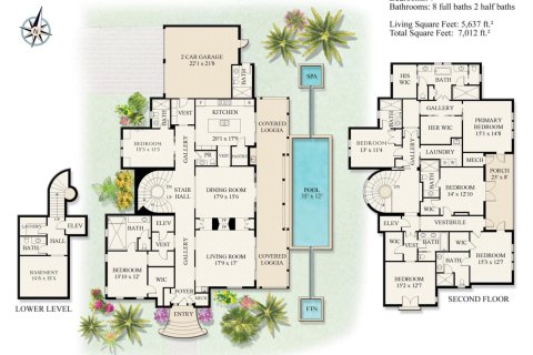House in Palm Beach, Florida 7 bedrooms, 523.69 sq.m. № 2261886 - photo 24