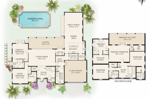 House in West Palm Beach, Florida 5 bedrooms, 427.16 sq.m. № 2400011 - photo 4