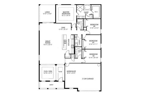 House floor plan «House», 4 bedrooms in Village Park by Maronda Homes