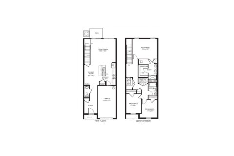 Townhouse floor plan «Townhouse», 2 bedrooms in Bella Oaks