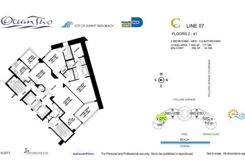 Condominio en alquiler en Sunny Isles Beach, Florida, 2 dormitorios, 176.51 m2 № 2016759 - foto 25