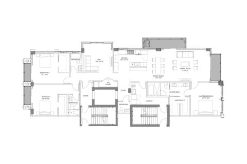 Планировка квартиры «229SQM 803» 3 спальни в ЖК ROYAL PALM RESIDENCES