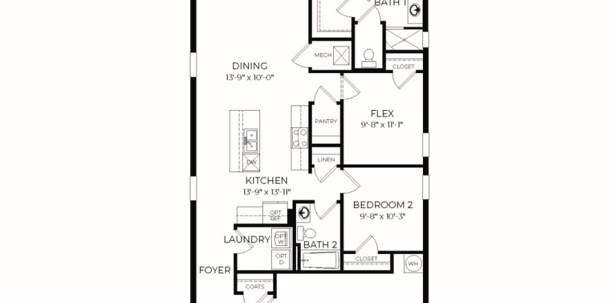 House in Mount Dora, Florida 2 bedrooms, 130.25 sq.m. № 1736892
