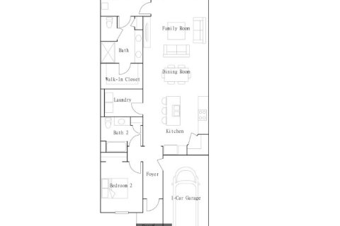 House floor plan «Townhouse», 2 bedrooms in Angeline Active Adult - Active Adult Villas
