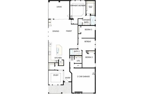 Планировка виллы или дома «House» 3 спальни в ЖК Oak Grove at Silverleaf 50’