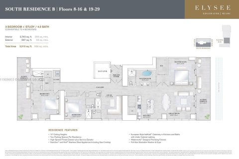 Copropriété à vendre à Miami, Floride: 3 chambres, 254.83 m2 № 1966234 - photo 12