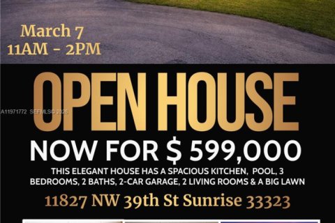 House in Sunrise, Florida 3 bedrooms, 150.04 sq.m. № 2038584