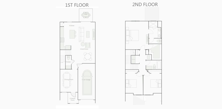 Townhouse floor plan «156SQM TEA OLIVE», 3 bedrooms in LAKE WILSON RESERVE
