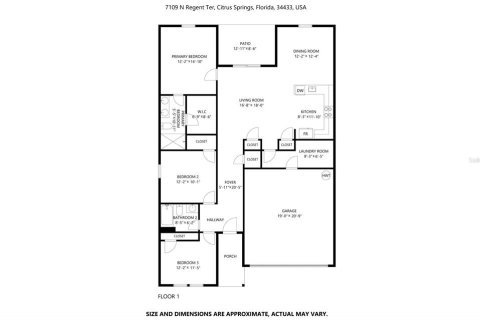 House in Citrus Springs, Florida 3 bedrooms, 137.22 sq.m. № 2096047 - photo 18